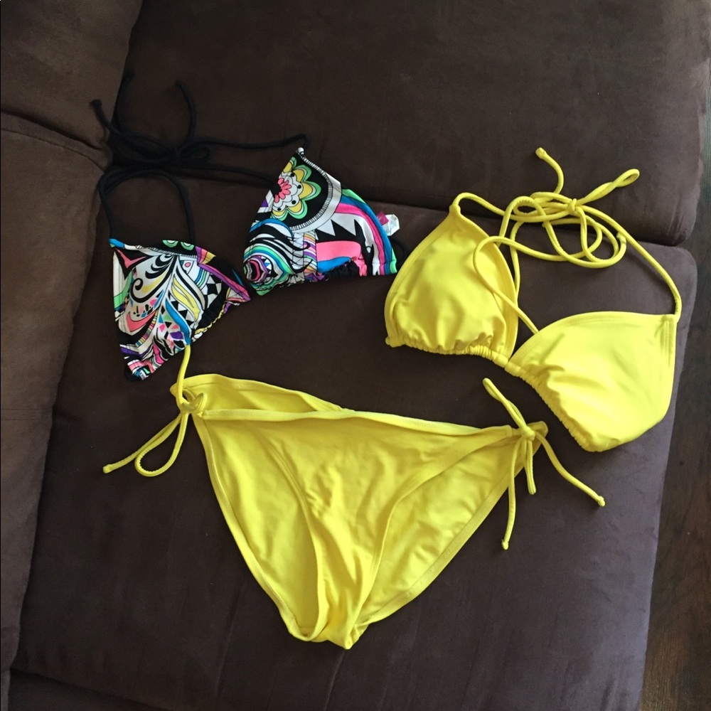 Yellow OP Bikini with an extra top S/M